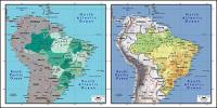 Mapa de vector del món exquisit material - mapa de Brasil