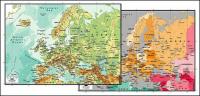 Mappa vettoriale del materiale squisito mondo - mappa europea