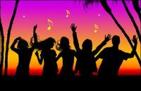 People enjoy the music of the City of Life in Pictures vector material