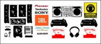 Audio e apparecchiature audio brand LOGO vettoriale