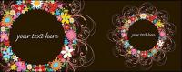 The composition of the colorful wreath of flowers