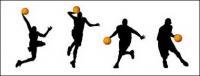 basketball action figure silhouettes vector material