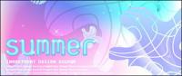 Summer Korean style background material layered psd-4