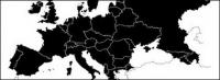 Map of Europe silhouettes vector material
