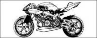 Black and white motorcycle vector material