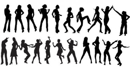 vector dancers silhouettes