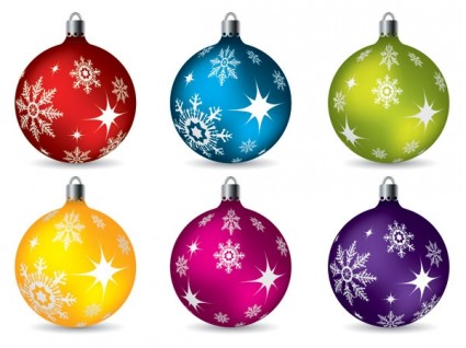 vector colorful christmas balls hanging