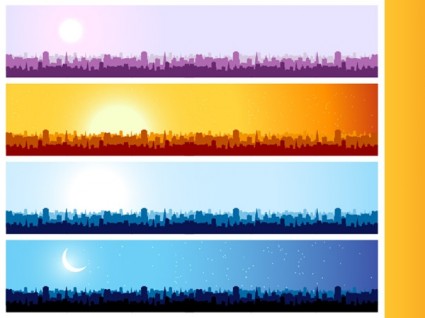 city silhouette banner vector background