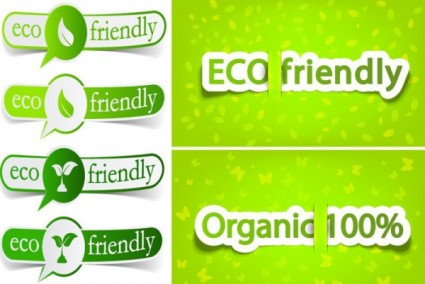 lowcarbon green theme label banner design vector