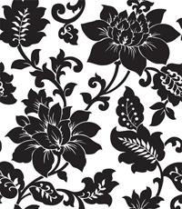 Modern minimalist black and white flowers wallpaper