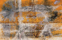Yellow gray abstract figure paintings wallpaper