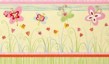 Beautiful cartoon butterfly flower wallpaper