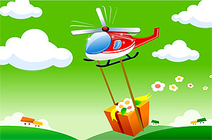 Vector material helicopter cartoons