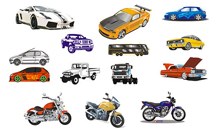 Automobile and motorcycle vector material