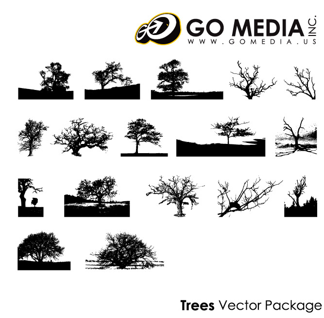 Go Media produced vector material - trees in Pictures