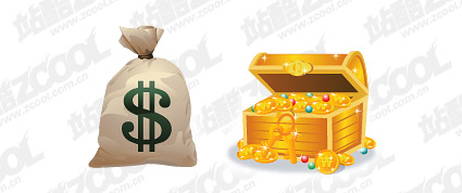 Wallet with the cash box vector material