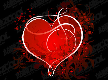 The trend of heart-shaped pattern vector material