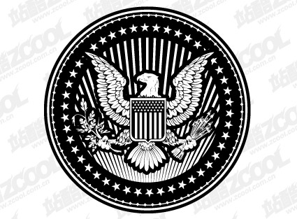 European and American Eagle pictorial style circular vector material