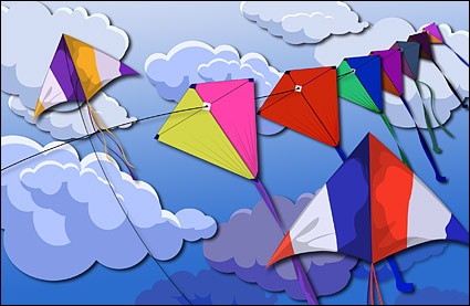 a kite flying