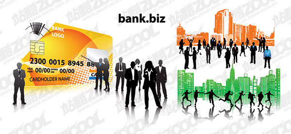 Financial elites vector silhouette material