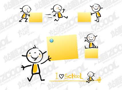 The lovely paper vector children and notes material