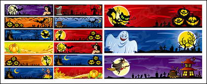 Halloween decoration material banner banner vector