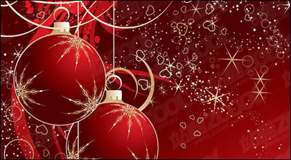 Red for Christmas decoration balls vector material