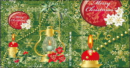 Candlelight Christmas decoration pattern vector material
