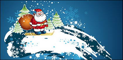 Santa Claus skiing Vector material