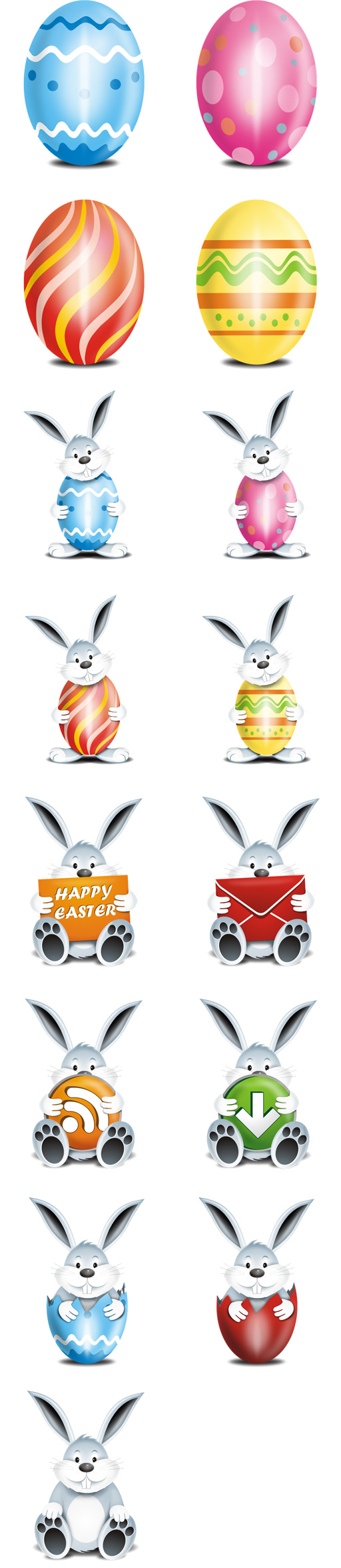 Rabbits, Easter, egg icon