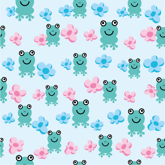 Continuous background of the flowers frog vector