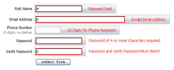 js form validation prompt effect (css + jquery)