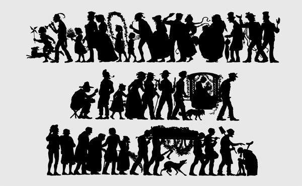 People silhouette Vector classical material