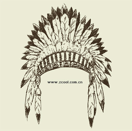 Ancient tribal hat vector material