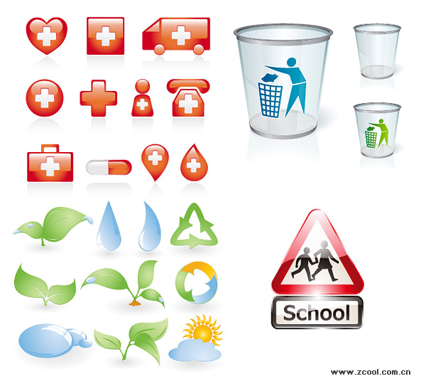 4 sets of icon vector material