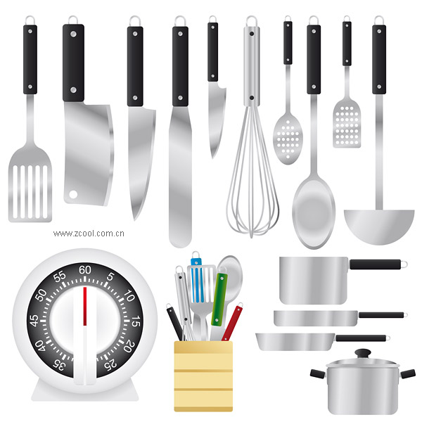 Vector collection of kitchen appliances, material