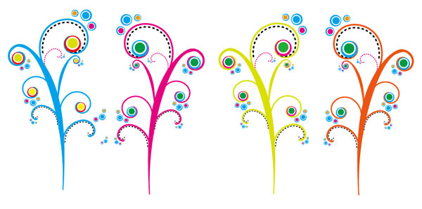 Tree color flowers Vector