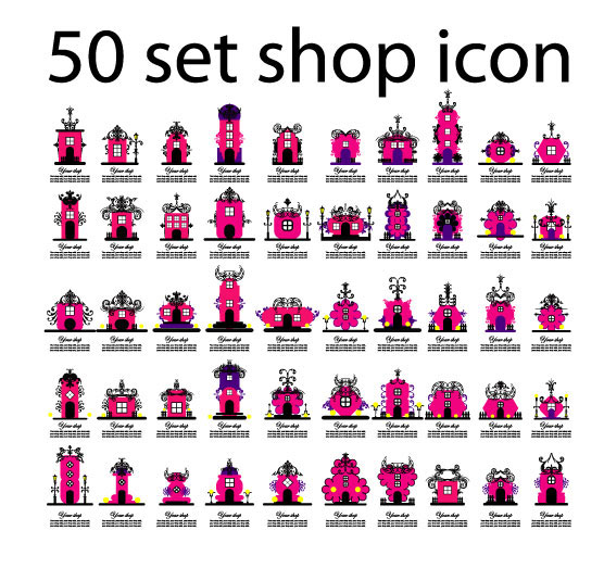 50 store icon vector material