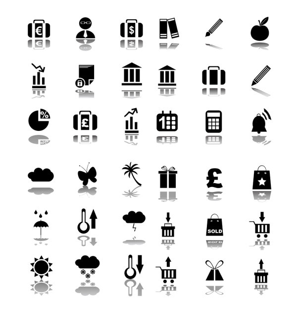 Concise black icon vector material