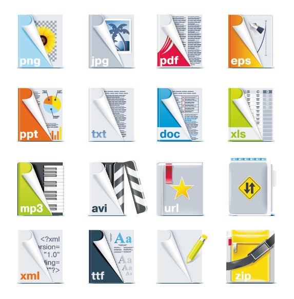 File format icon vector material