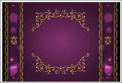 The classical gold lace border vector material