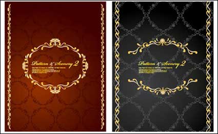 8 Fashion gorgeous lace pattern vector materials