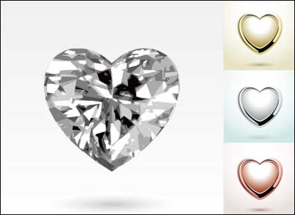 Diamante a forma di cuore gioielli ciondolo vettore materiale
