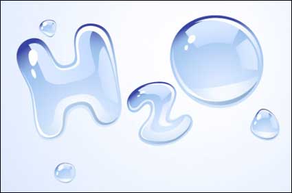 H2O forma d'acqua gocce di materiale vettoriale