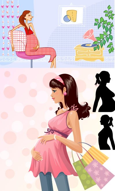 Maternity Fashion Vector material