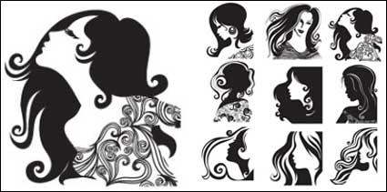 Female head pattern vector material