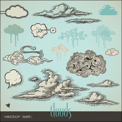 GangBiHua style cloud vector of material