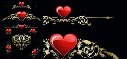 Heart and pattern Vector