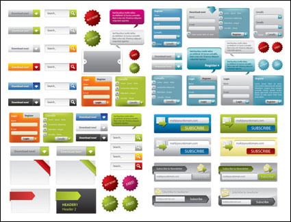 A variety of web design elements vector material