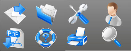 Blue practical business icons - vector material